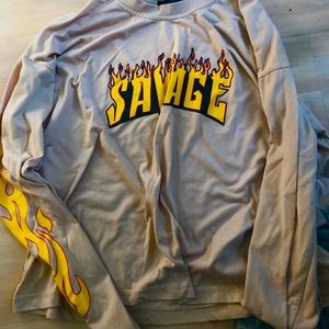 Savage shirt , grey/brown and yellow , size medium